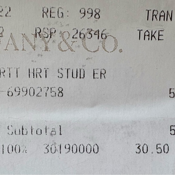 Tiffany & Co. Silver Heart Diamond Stud Earrings - Picture 3 of 3